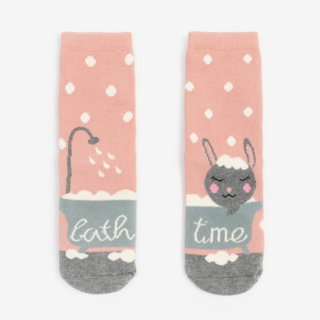 Women's socks with terry inside "Lama in the bath", size 23-25-1