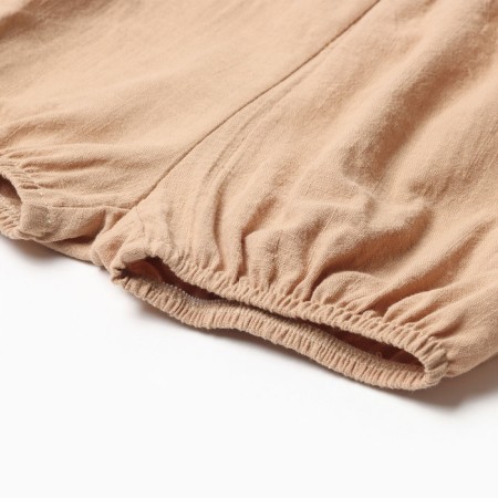 A set for a girl (tunic, shorts) minku, beige color, size 68-74-4
