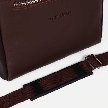Men's bag over the shoulder, Textura, artificial leather, brown color-4