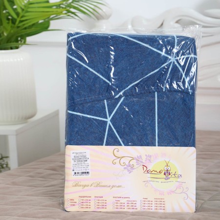 A sheet on the elastic band atra 180x200x20, polygons of T-blue is 120g/m, HL100%-4
