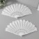 Fan h = 21 cm "flowers", white
