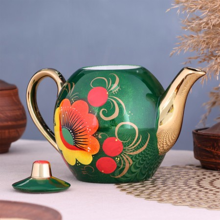 The set "Poppies on the Green", a stoker, 3 objects, a samovar 3 l, a teapot 0.7 l, tray-9