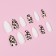 Leo patch nails, 12 pcs, with glue plates, the shape of the almonds, white, beige