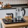 Tea kit KitFort KT-6608, glass, 1.7/1 l, 2200 watts, adjustment t °, display, black