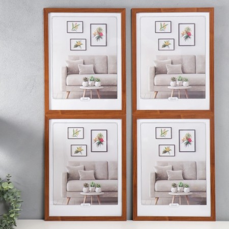 Set of photo frames MDF "OfficeSpace" 30x40 cm, 4 pcs, Italian walnut (plastic screen)-4