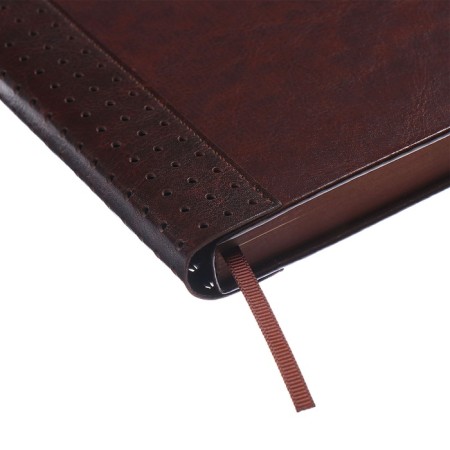 Diary of Leduced A5, 160 Escalada sheets, hard -leather cover, perforation, pancake embossing, lies, cream block 70g/m2, brown-3