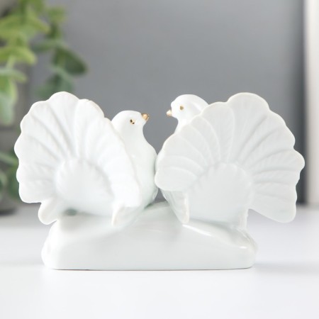 Souvenir Ceramics "2 Wrapping pigeons" with rhinestones 8x11x4.5 cm-4