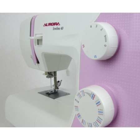 Sewing machine Aurora Sewline 40, 70 watts, 29 operations, automatic, white-pink-4
