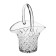Crystal Bohemia Diamond basket, 23 cm