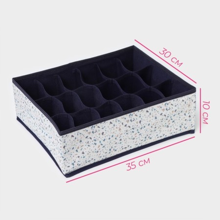 Organizer for storing linen of the share "marmalade", 18 cells, 35 × 30 × 12 cm, white color-2