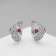Earrings with rhinestones "Snake" obsession, white color in silver