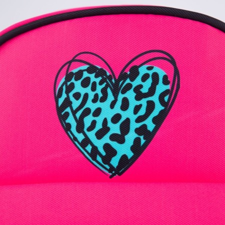 Baby backpack for a girl textile "heart", 27x23x10 cm-1