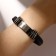 Bracelet Unisex "Style" rectangle with a pigtail, black color with silver, 22 cm