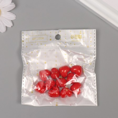 A set of beads for creativity plastic "Scarlet Hearts" 16 g 1.5x1.5 cm-5