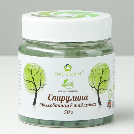 Spirulin, pressed in tablets, 50 g