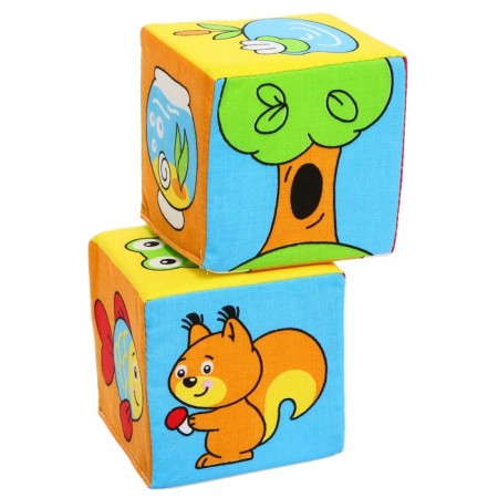 Developing toy cubes "Whose house?"