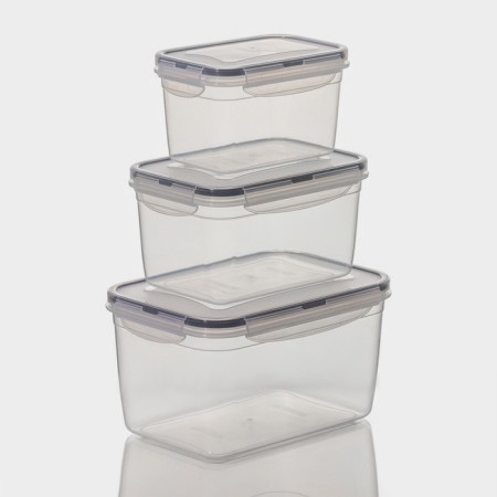 A set of containers rectangular, 6 pcs: 5.5 l, 1.4 l, 0.8 l, 0.7 l, 0.7 l, 0.4 liters-7