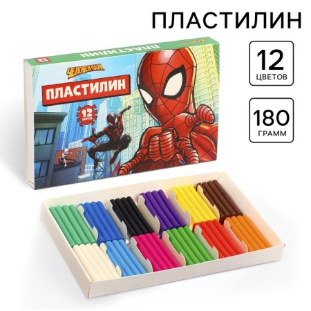 Plasticine 12 -cv 180g spiderman