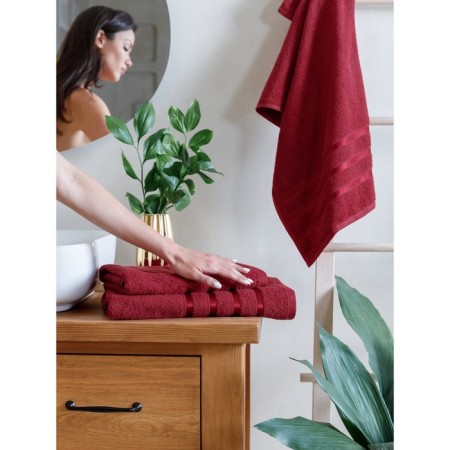 A set of terry towels Pomegranate, size 30x50 cm, 50x90 cm, 70x140 cm, red-9