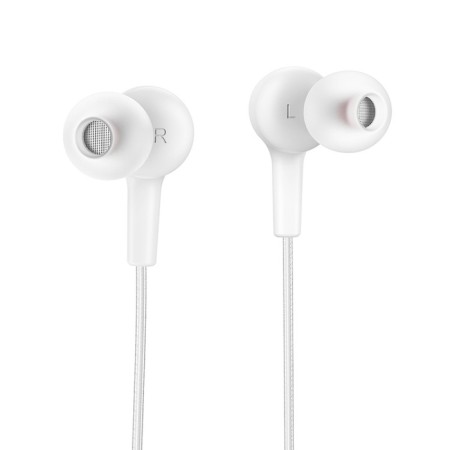 Hoco M78 headphones, wired, vacuum, microphone, jack 3.5 mm, 1.2 m, white-2