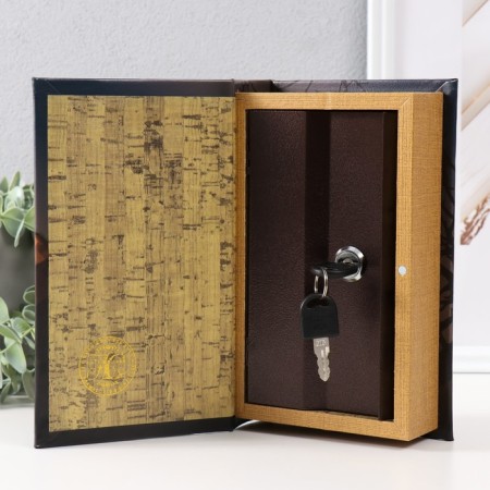 Safe Brush Tree leatherette "Guardian of Time" embossing 21x13x5 cm-3