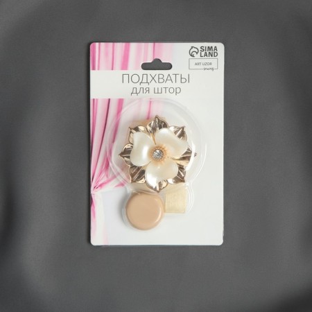 Picking for curtains "Flower", d = 5 cm, gold color-2