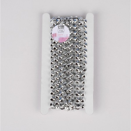 Metallized “cone” braid, 8 × 8 mm, 4.5 ± 0.5 m, silver color-1