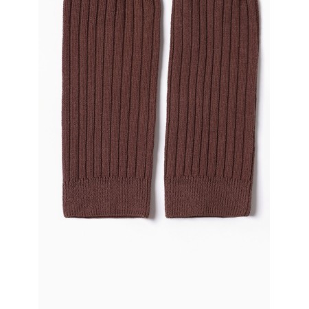 Children's leggings with Minaku straps, color brown, height 74-80-1