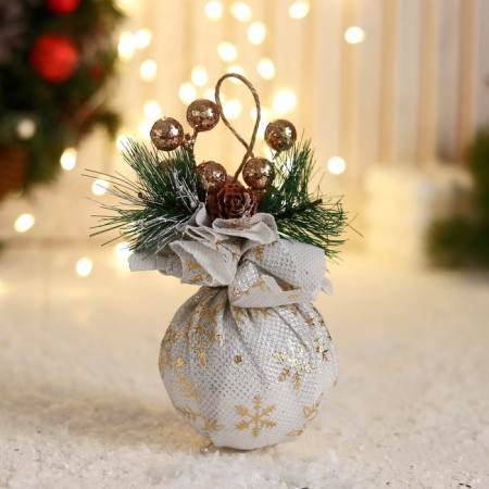 Ball plastic decor "Shine of Christmas" Snowflakes, 8x12 cm, mix