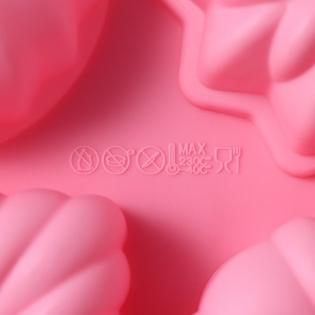 Baking uniform "German cupcake", silicone, 17 × 17 cm, 4 cells, pink color-5