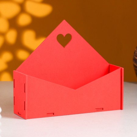 Kashpo wooden 21 × 6 × 18 cm envelope "Good heart", red give beautifully