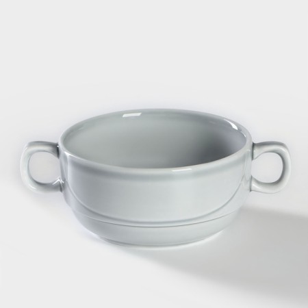 Boulevard porcelain cup "Watercolor", 380 ml, light-gray color