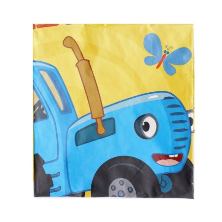 Foil ball 18 "Circle" Blue Tractor, Happy Birthday! " yellow, 1 pc.-2