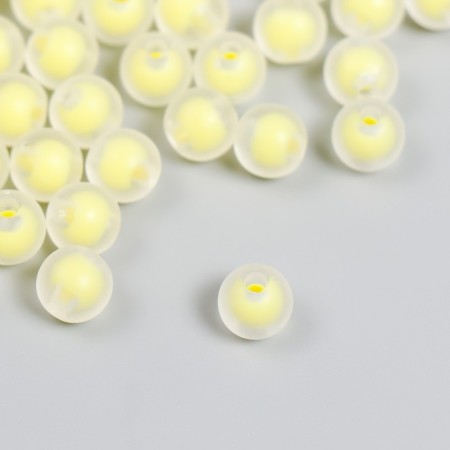 Plastic beads "yellow" matte 20 g d = 0.8 cm-1
