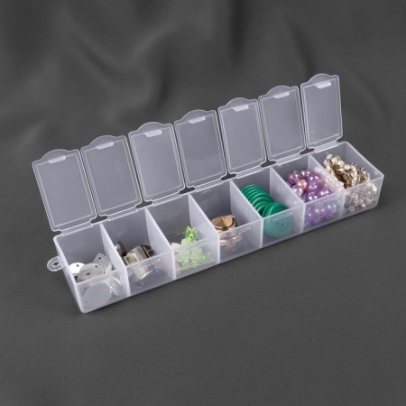 Little things storage container, 19 × 4.5 × 3 cm, with stickers, color transparent-2