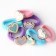 Hair elastic bands "Cute Unicorns" 6 pcs, 3.5 x 3.5 x 1 cm