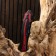 The knife of the folding "flame" black, red strip, 21.5cm, blade 9.5cm
