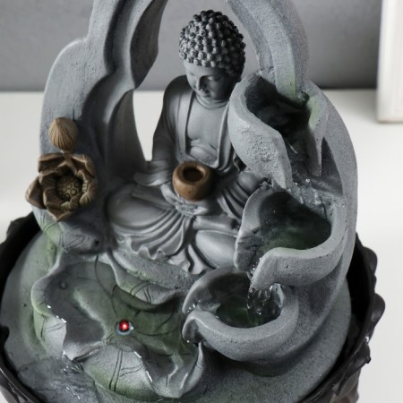 The desktop fountain from the network, backlight "Buddha in the lotus arch" 27x20x20 cm-4