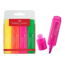 A set of textbooks of 4 colors 5.0 mm, Faber-Castell 46 Superfluorescent in Case, 154604/15460400
