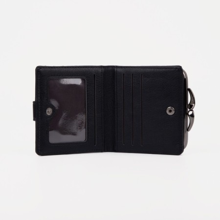 Women's wallet on the button, black color-2