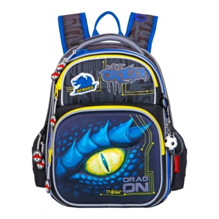 Frame backpack 35 x 28 x 15 cm, Across 178, filling: bag, pencil case, blue ACR22-178-2-1
