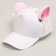 Baby cap for a girl "cat" with ears, white color, rr 52-54, 5-7 years old