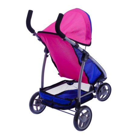 Stroller for dolls, with carrying, three -wheeled, metal frame-8