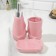 Set: dispenser, glass, soap dish "pink"