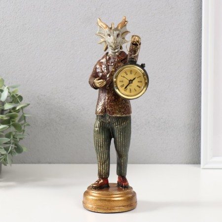 Polystone souvenir with a watch "Golden Dragon" 9,5x8.5x28 cm
