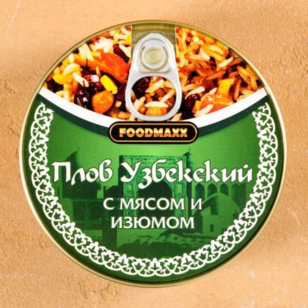 Uzbek pilaf "Festive" with meat and raisins, 325g, canned-1