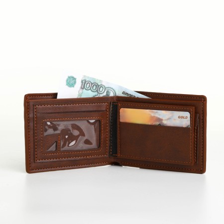Pearl husband (538), 12*2*10 cm, 2 depth, d/maps, d/coins, without fasteners, brown-7