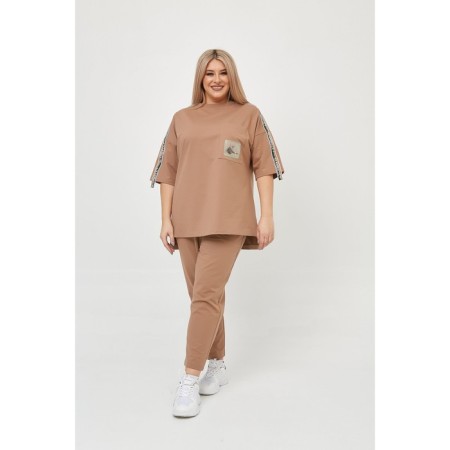 Female suit, size 56, beige color-1
