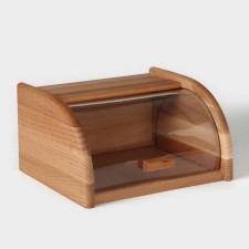Bakery with a transparent cover, 22.5 × 29 × 15 cm, beech