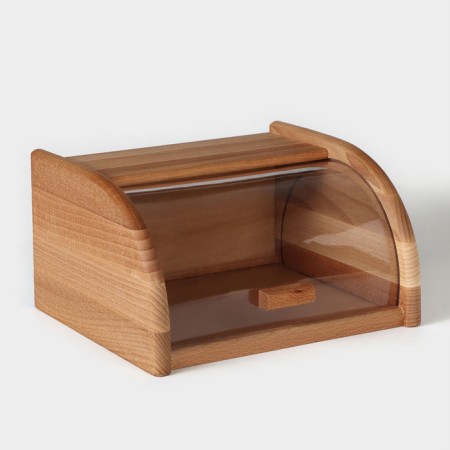 Bakery with a transparent cover, 22.5 × 29 × 15 cm, beech